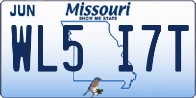 MO license plate WL5I7T