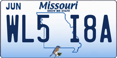MO license plate WL5I8A