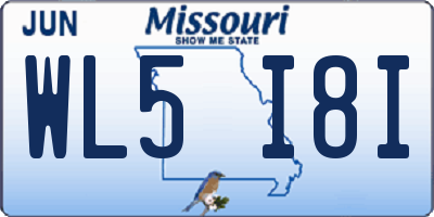 MO license plate WL5I8I