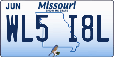 MO license plate WL5I8L
