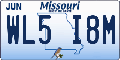 MO license plate WL5I8M
