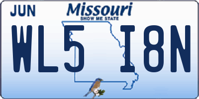 MO license plate WL5I8N
