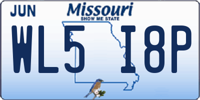 MO license plate WL5I8P