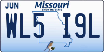 MO license plate WL5I9L