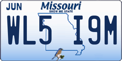 MO license plate WL5I9M