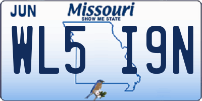 MO license plate WL5I9N