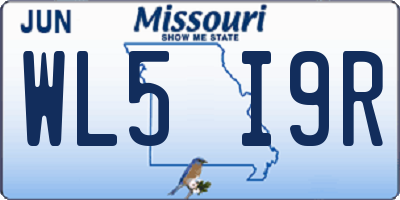MO license plate WL5I9R