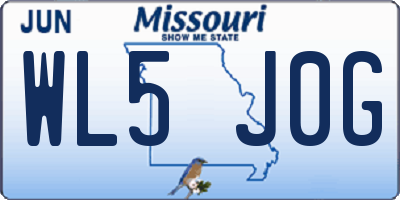 MO license plate WL5J0G