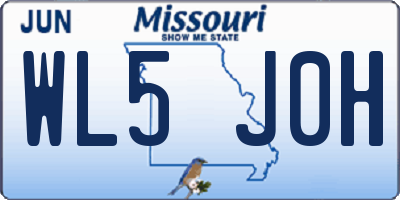 MO license plate WL5J0H