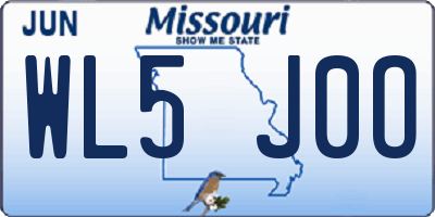 MO license plate WL5J0O
