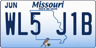 MO license plate WL5J1B