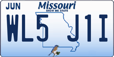 MO license plate WL5J1I