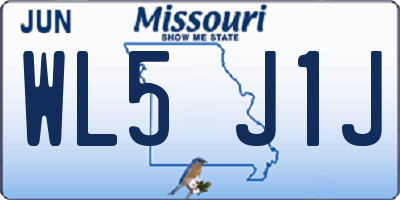 MO license plate WL5J1J