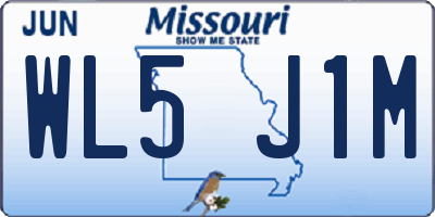 MO license plate WL5J1M