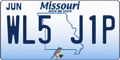 MO license plate WL5J1P