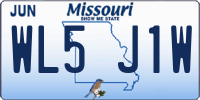 MO license plate WL5J1W