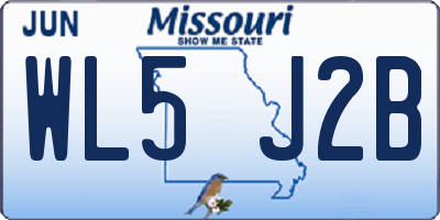 MO license plate WL5J2B