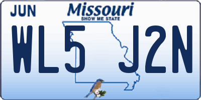MO license plate WL5J2N