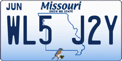 MO license plate WL5J2Y