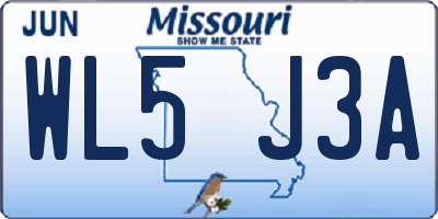 MO license plate WL5J3A