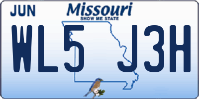 MO license plate WL5J3H