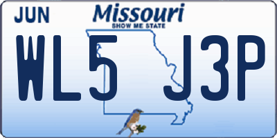 MO license plate WL5J3P