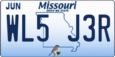 MO license plate WL5J3R