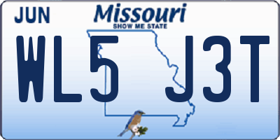 MO license plate WL5J3T