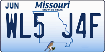 MO license plate WL5J4F