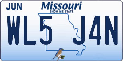 MO license plate WL5J4N