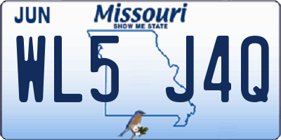 MO license plate WL5J4Q