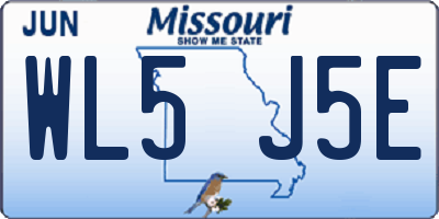 MO license plate WL5J5E