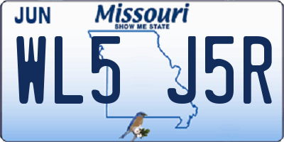 MO license plate WL5J5R