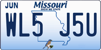 MO license plate WL5J5U
