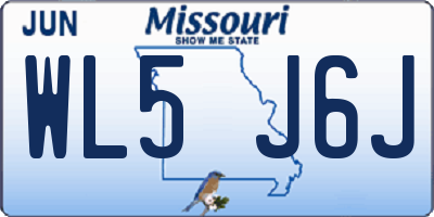 MO license plate WL5J6J