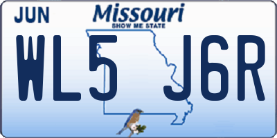 MO license plate WL5J6R