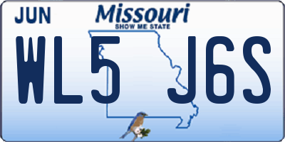 MO license plate WL5J6S