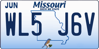 MO license plate WL5J6V