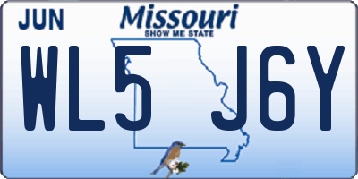 MO license plate WL5J6Y