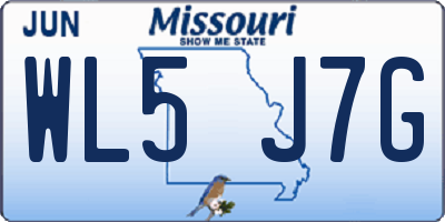 MO license plate WL5J7G