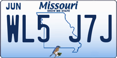 MO license plate WL5J7J