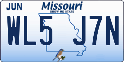 MO license plate WL5J7N