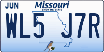 MO license plate WL5J7R