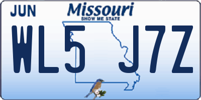 MO license plate WL5J7Z