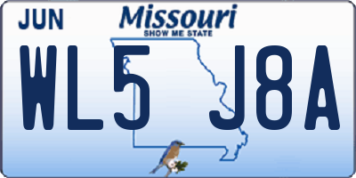 MO license plate WL5J8A