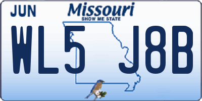 MO license plate WL5J8B