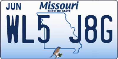 MO license plate WL5J8G