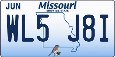 MO license plate WL5J8I