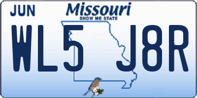 MO license plate WL5J8R