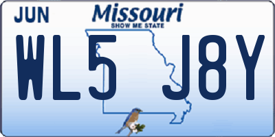 MO license plate WL5J8Y